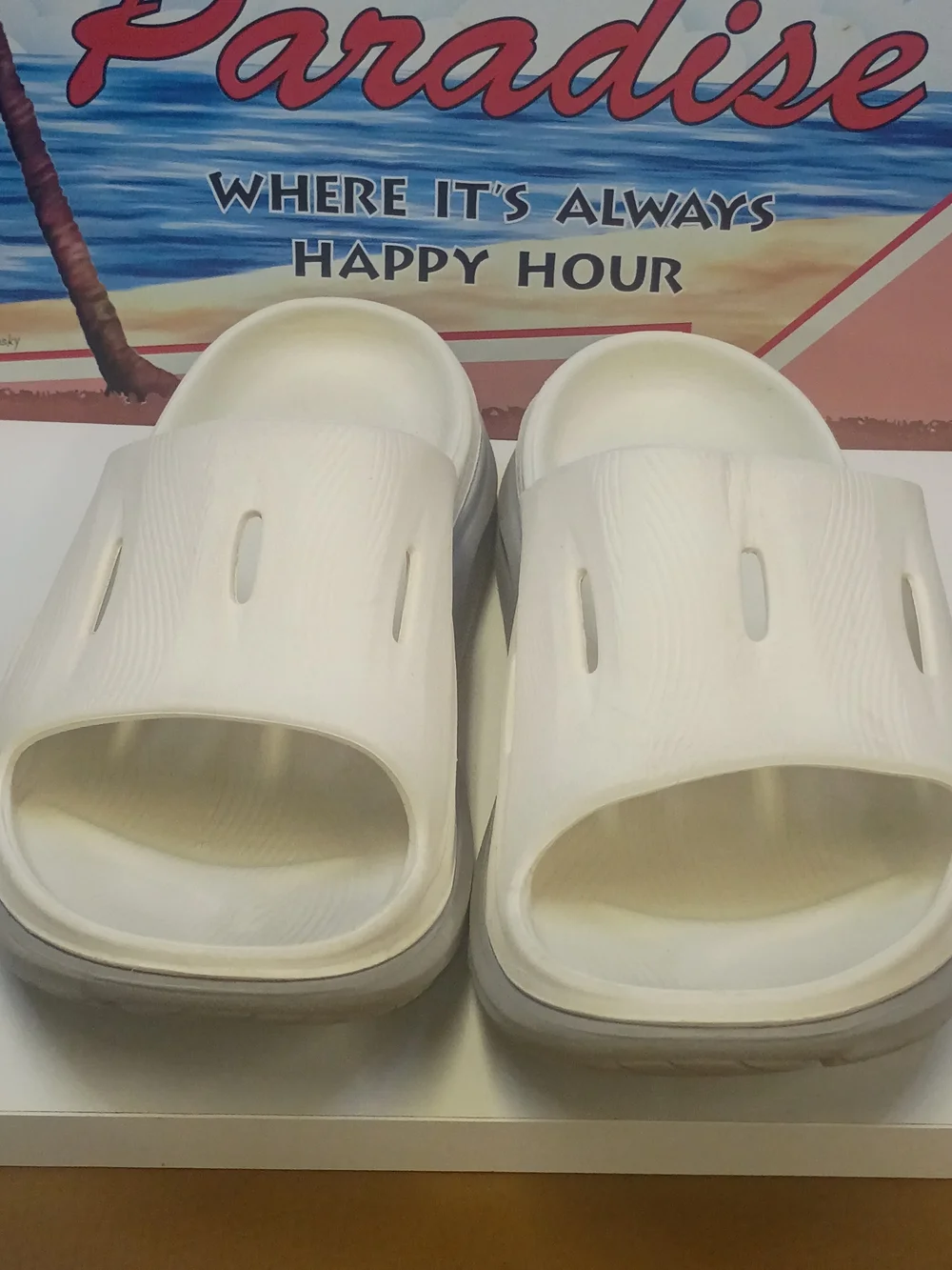 Hoka Men's 8 Women's 10 White Slip On Sandals